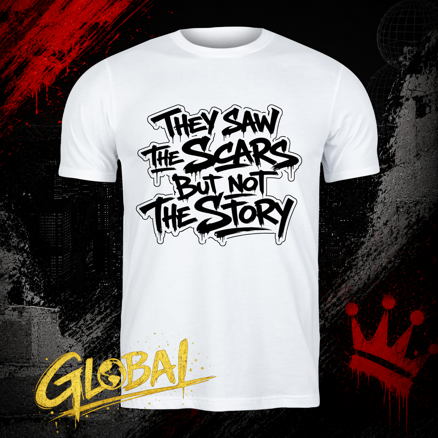 They Saw the Scars, But Not the Story™ – Graphic Statement Tee